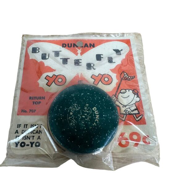 Duncan Butterfly Yo-Yo #707 Vintage 1958 Wooden New In Package Green NEW - Picture 1 of 4